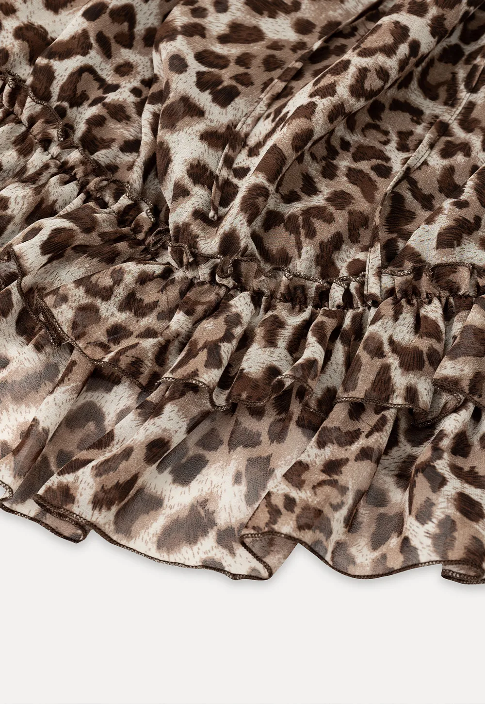 Ruffled Leopard Print Halter Neck Tank Top