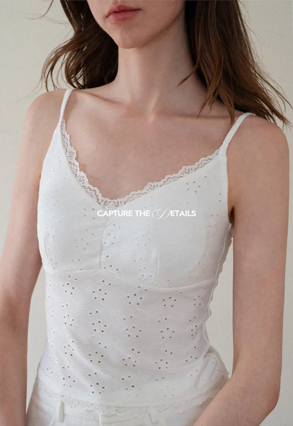 Lace Trim V Neck Sleeveless Top