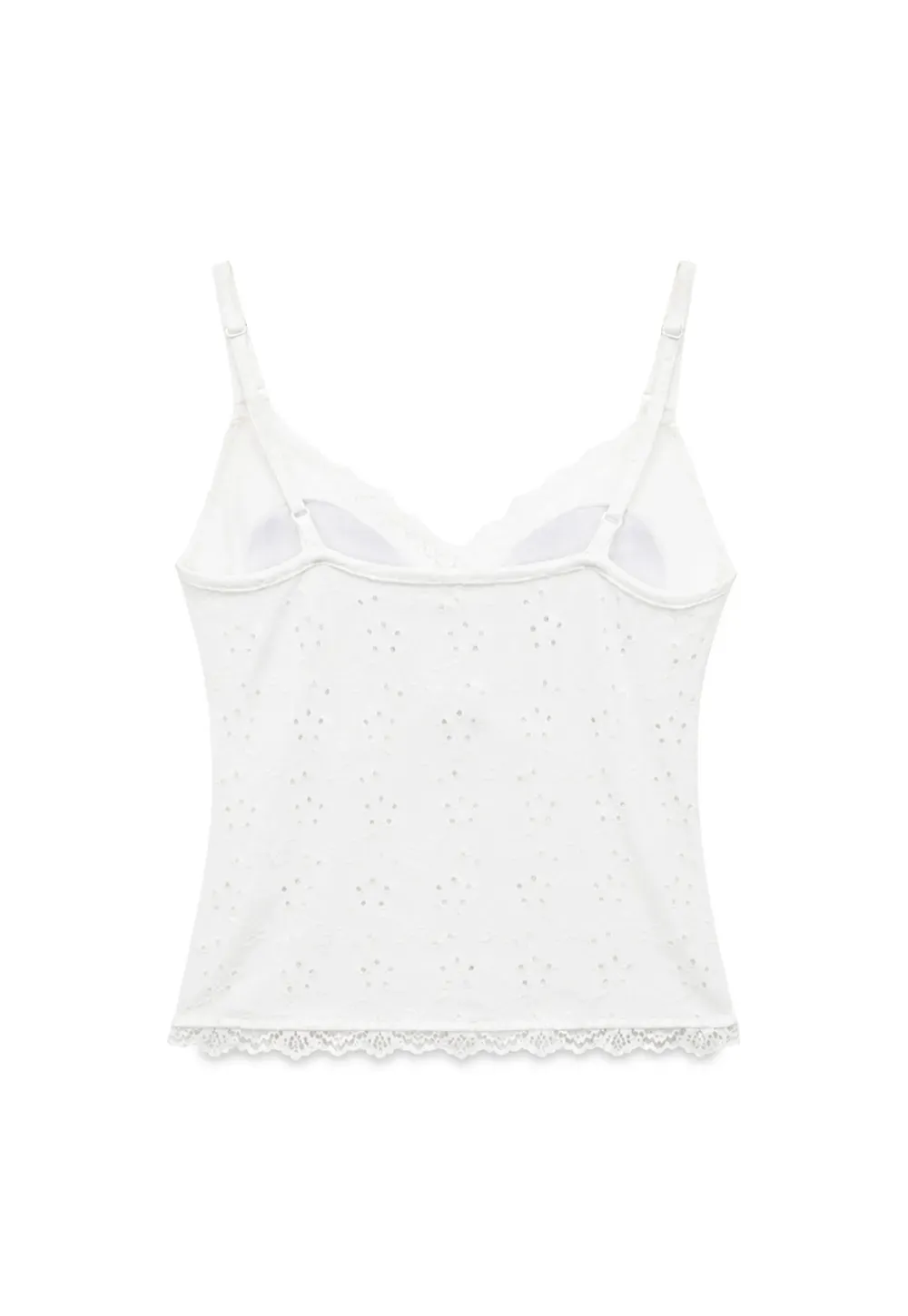Lace Trim V Neck Sleeveless Top