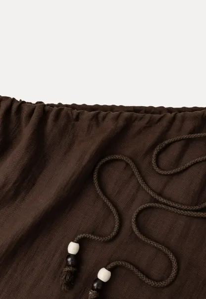 Asymmetrical Strap Top High Waist Wide Leg Pants Set