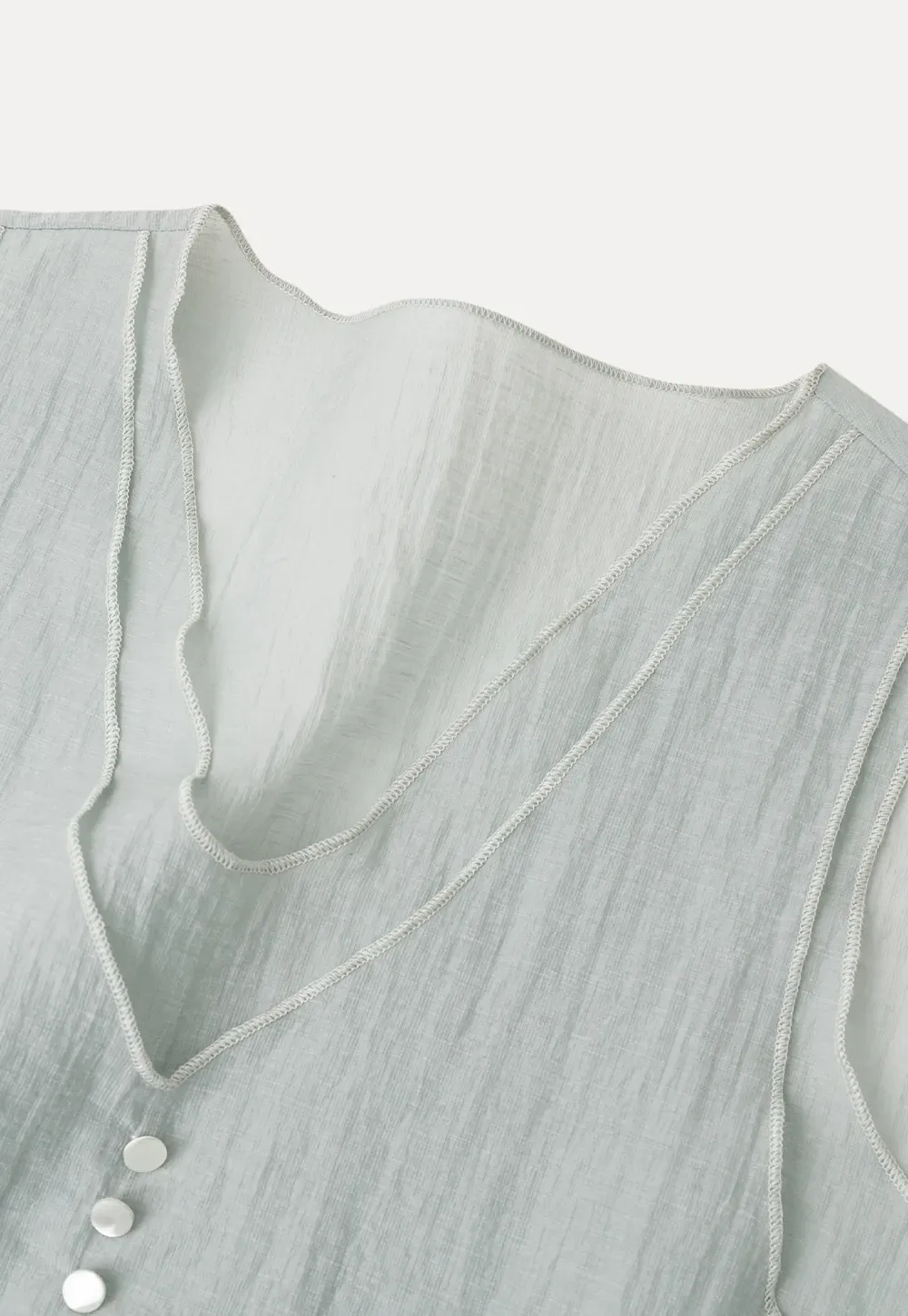 V Neck Drawstring Hem Sleeveless Top