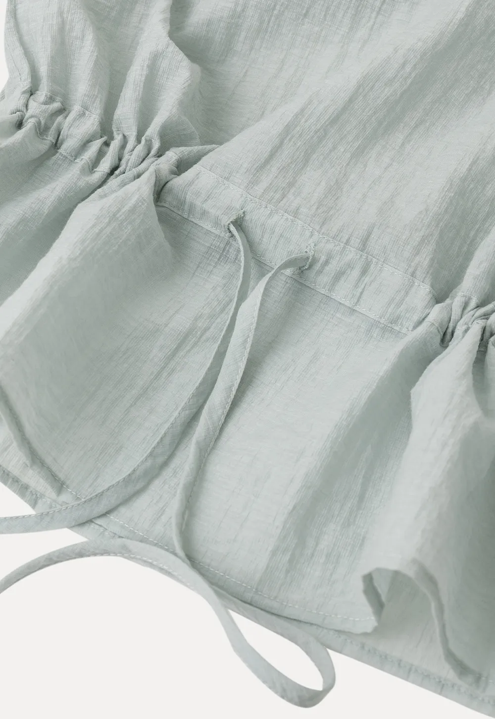 V Neck Drawstring Hem Sleeveless Top