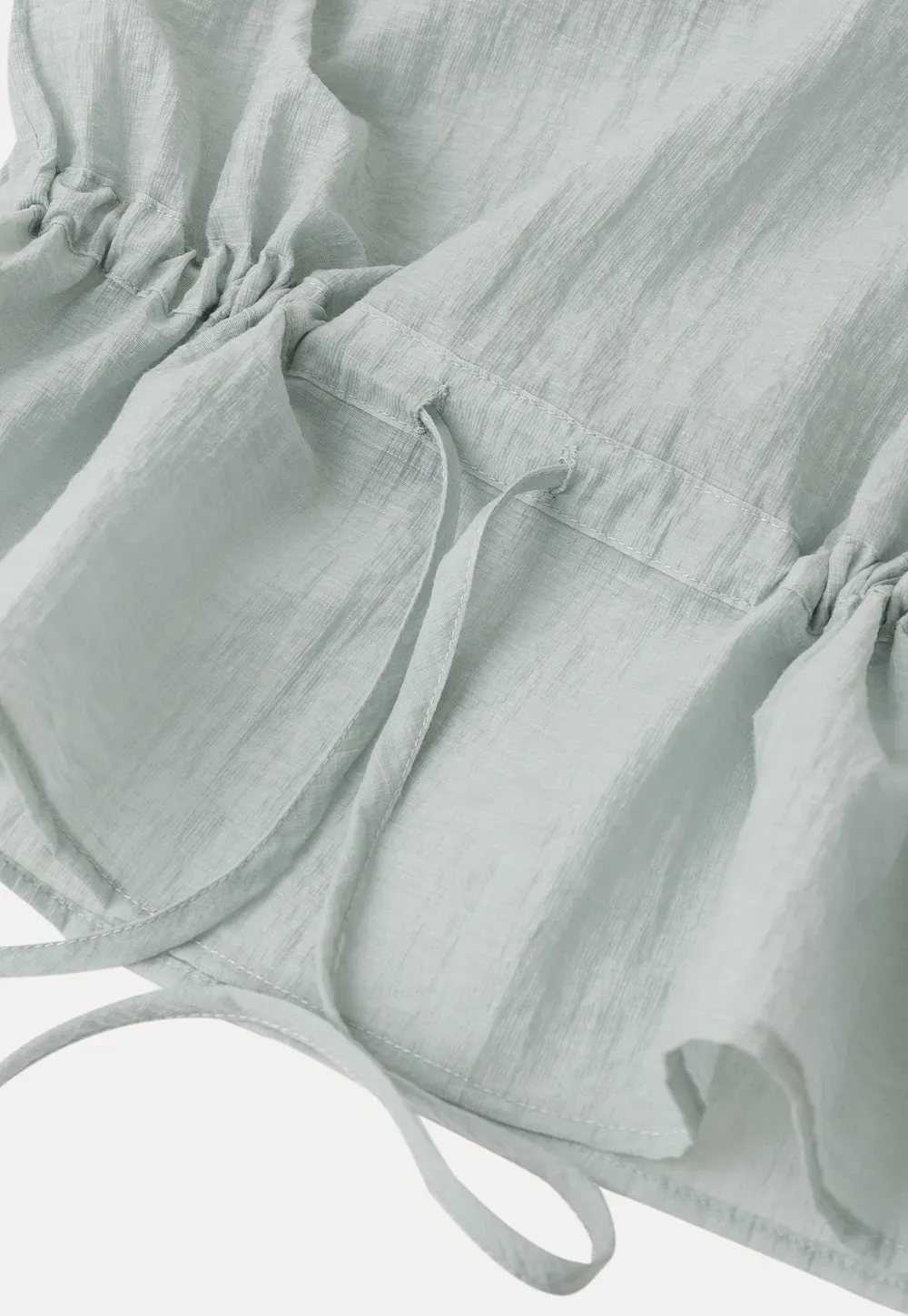 V Neck Drawstring Hem Sleeveless Top