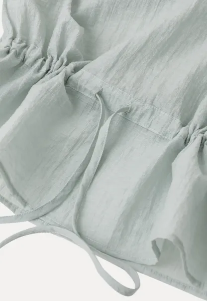 V Neck Drawstring Hem Sleeveless Top