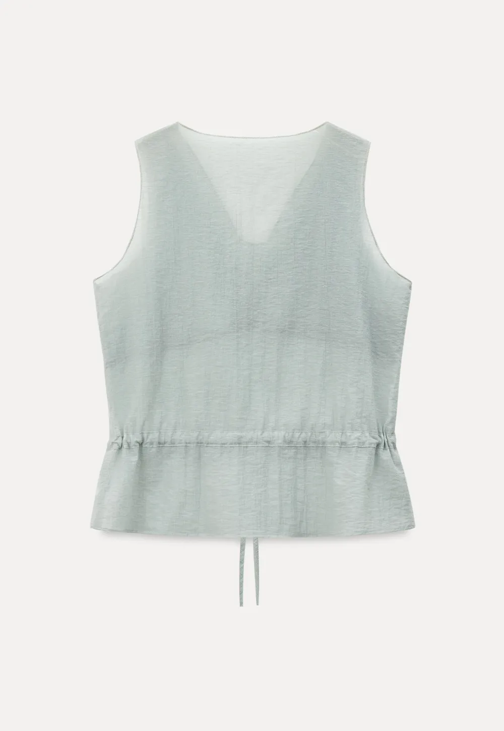 V Neck Drawstring Hem Sleeveless Top