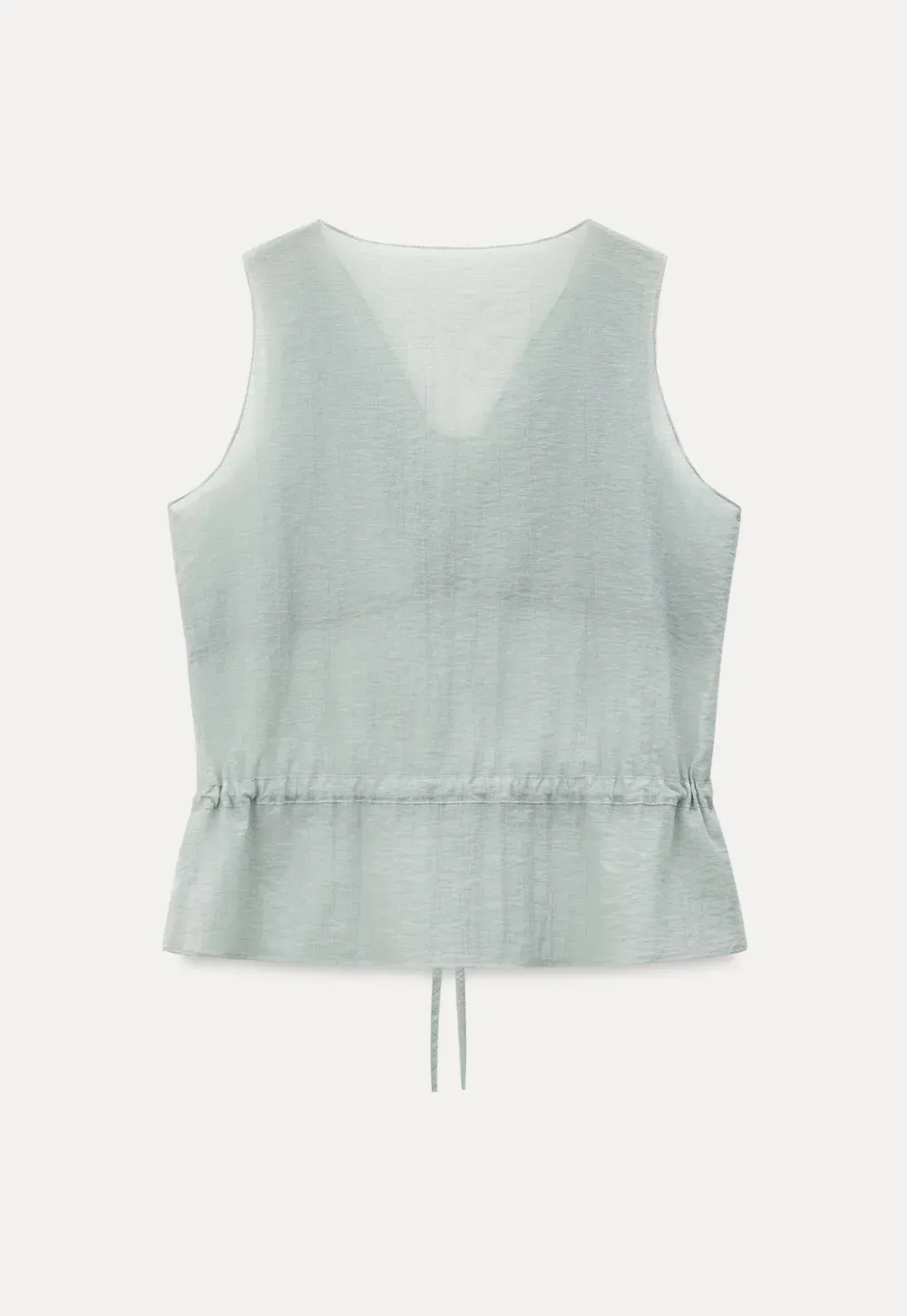 V Neck Drawstring Hem Sleeveless Top