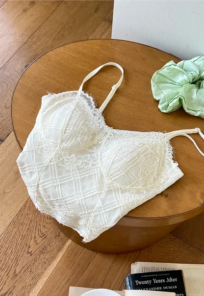 Lace Trim V Neck Spaghetti Strap Top