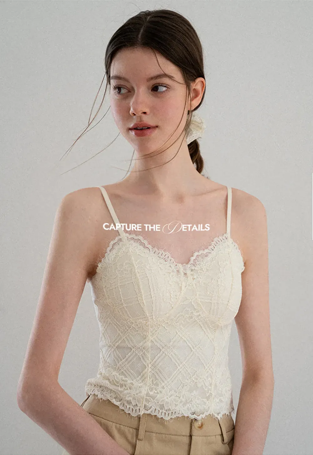 Lace Trim V Neck Spaghetti Strap Top