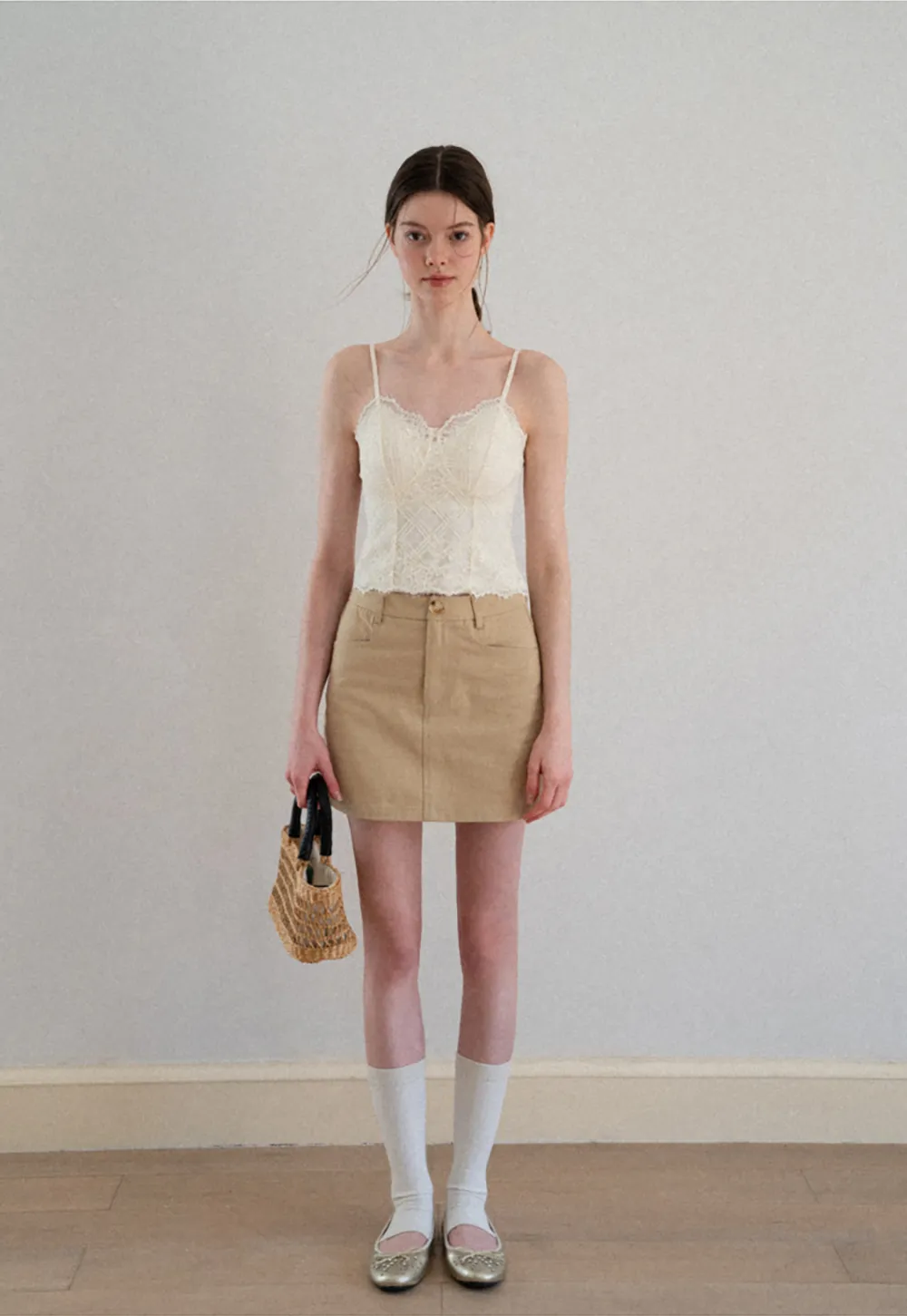 Lace Trim V Neck Spaghetti Strap Top