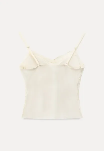 Lace Trim V Neck Spaghetti Strap Top