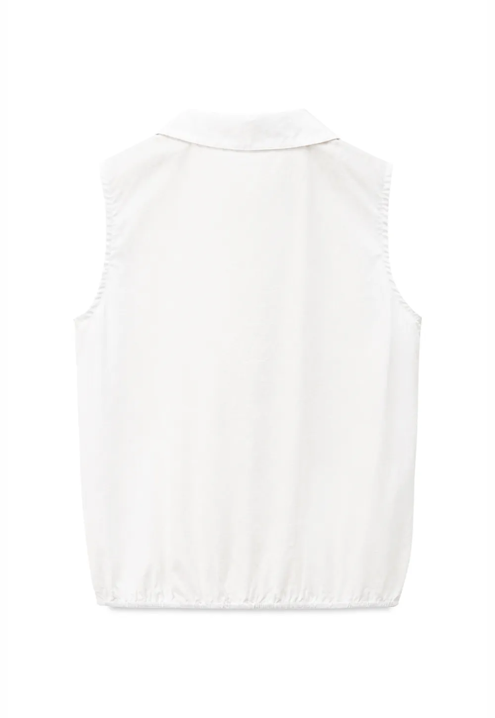 Pleated Front Collar Sleeveless Top