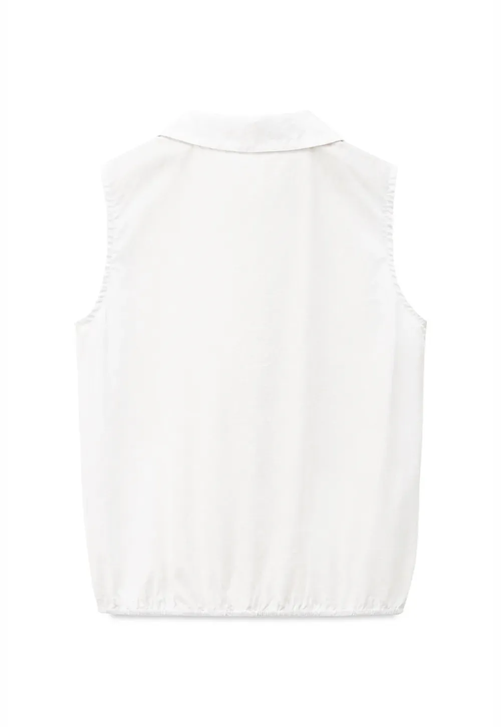 Pleated Front Collar Sleeveless Top