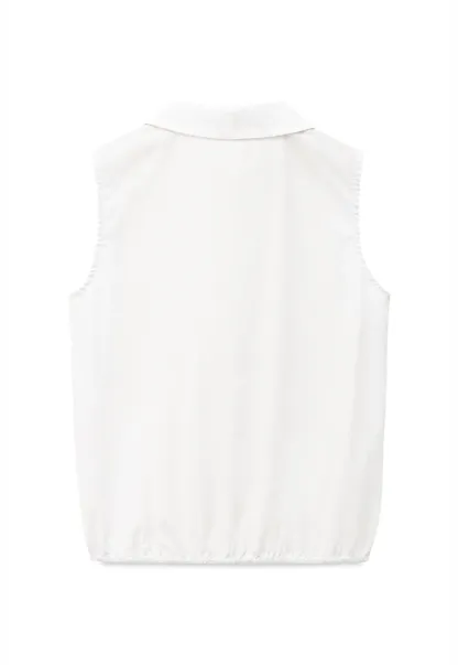 Pleated Front Collar Sleeveless Top