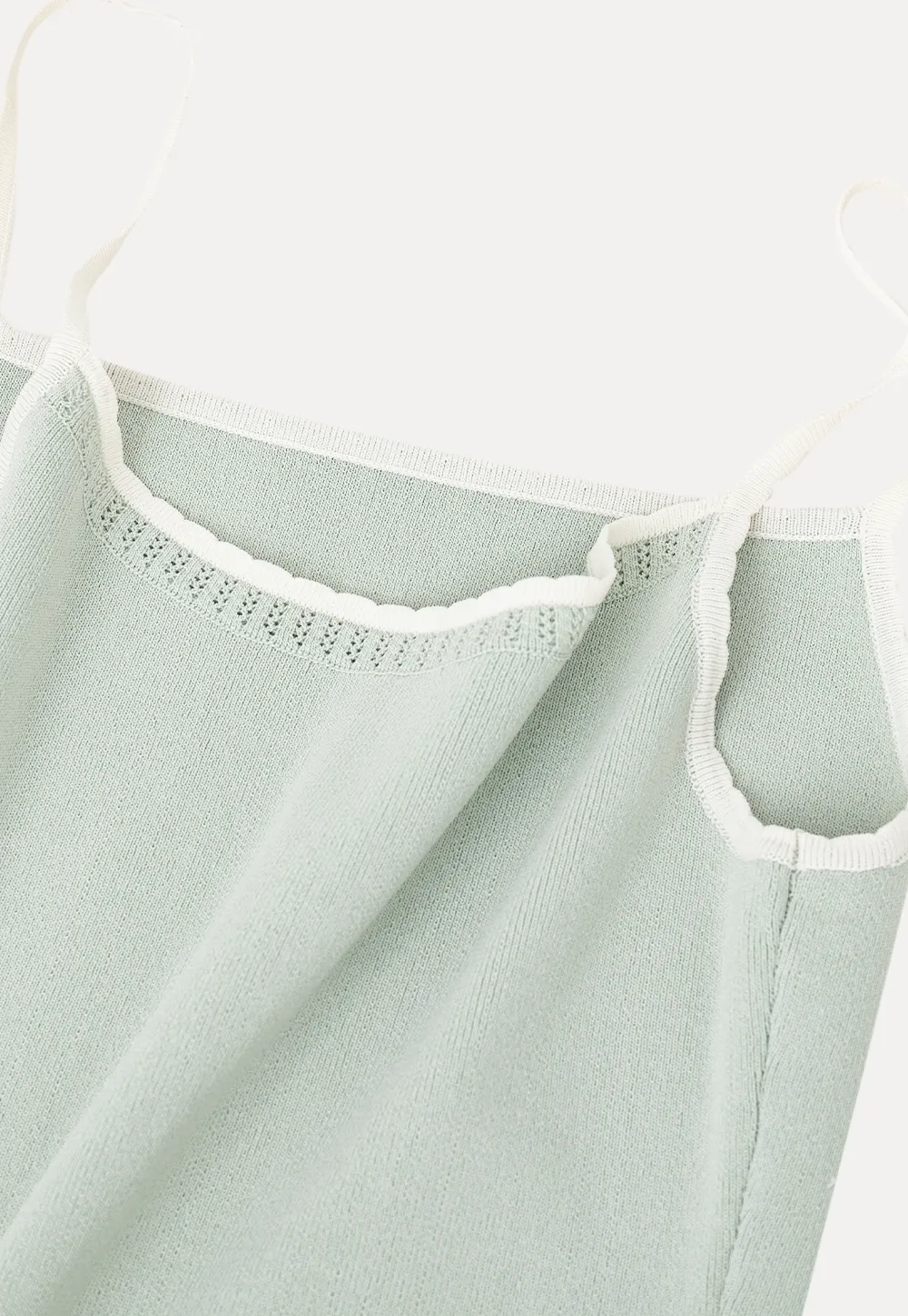 Ribbed Knit Square Neck Tank Top