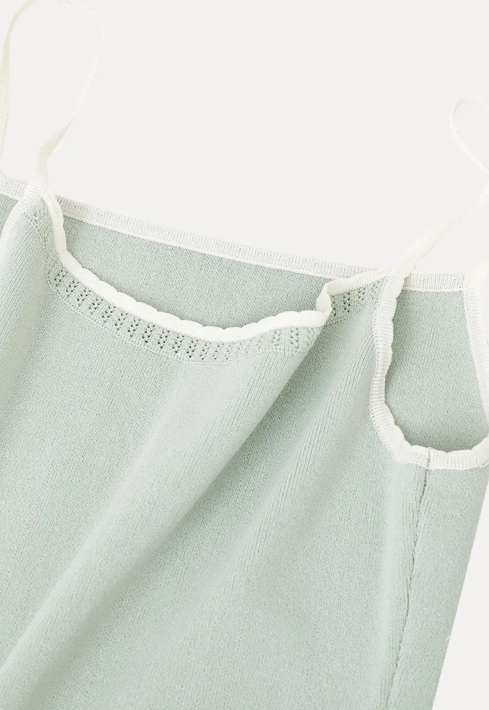 Ribbed Knit Square Neck Tank Top