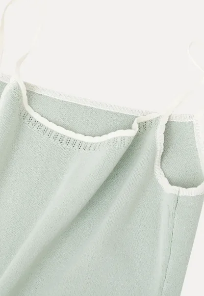 Ribbed Knit Square Neck Tank Top
