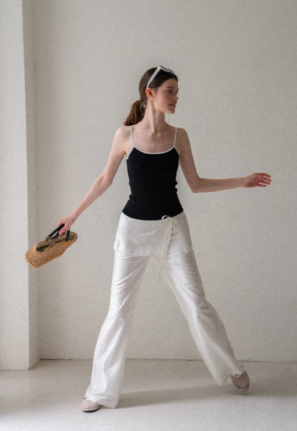 Ribbed Knit Square Neck Tank Top