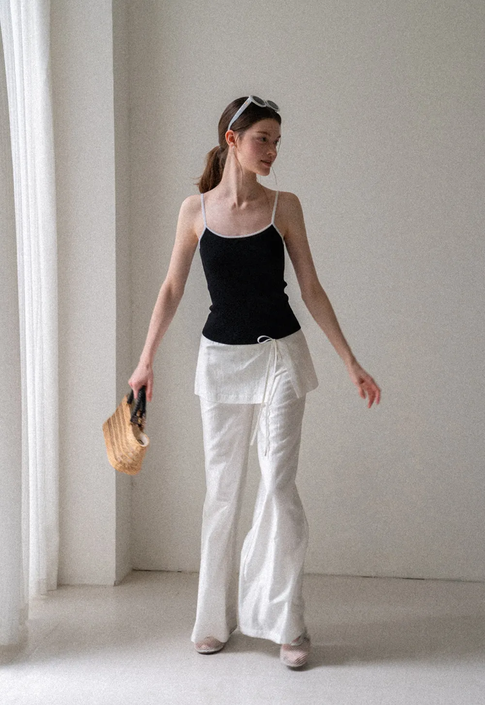 Ribbed Knit Square Neck Tank Top