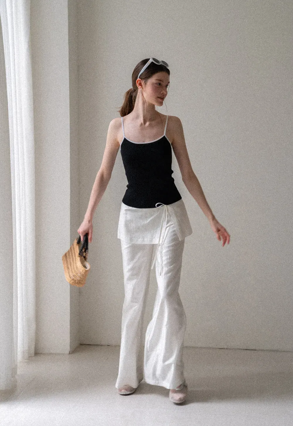 Ribbed Knit Square Neck Tank Top