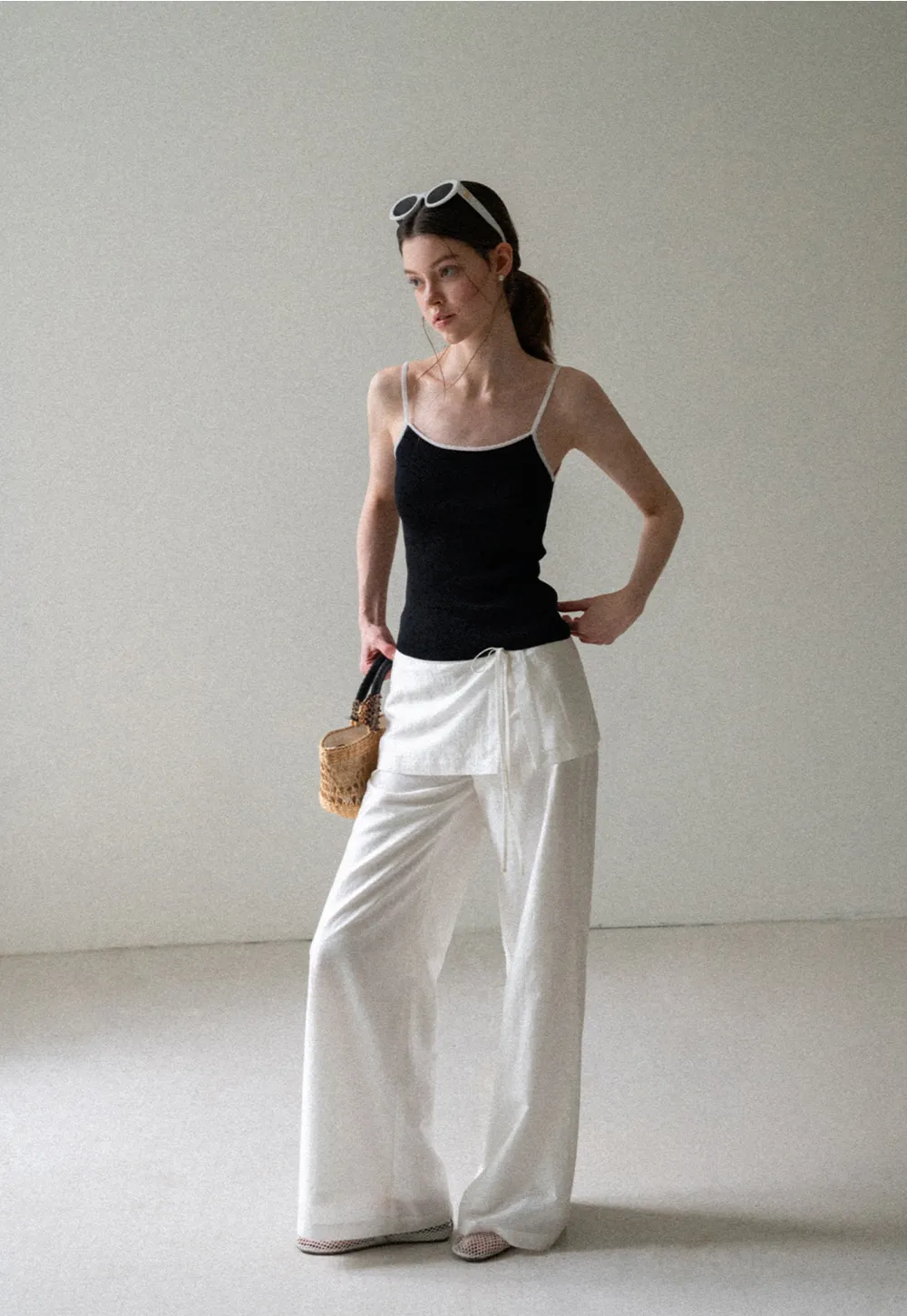 Ribbed Knit Square Neck Tank Top