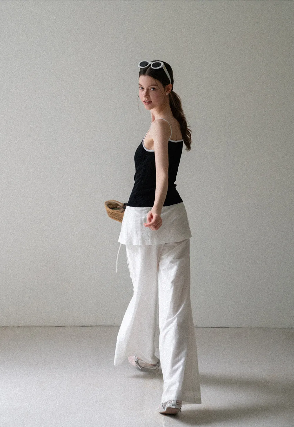 Ribbed Knit Square Neck Tank Top