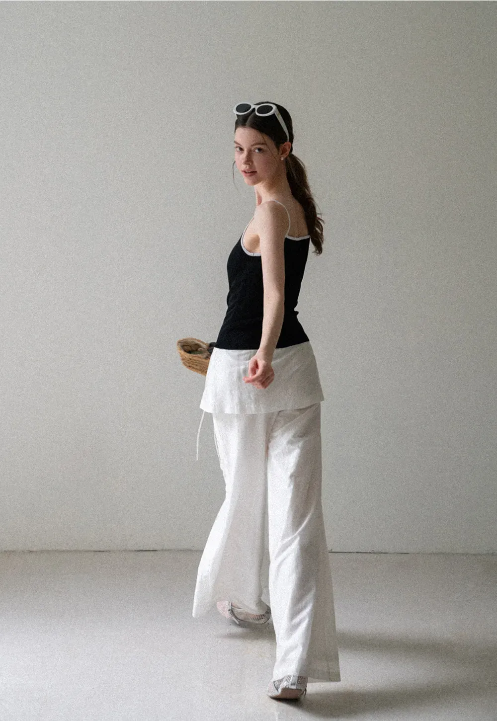 Ribbed Knit Square Neck Tank Top