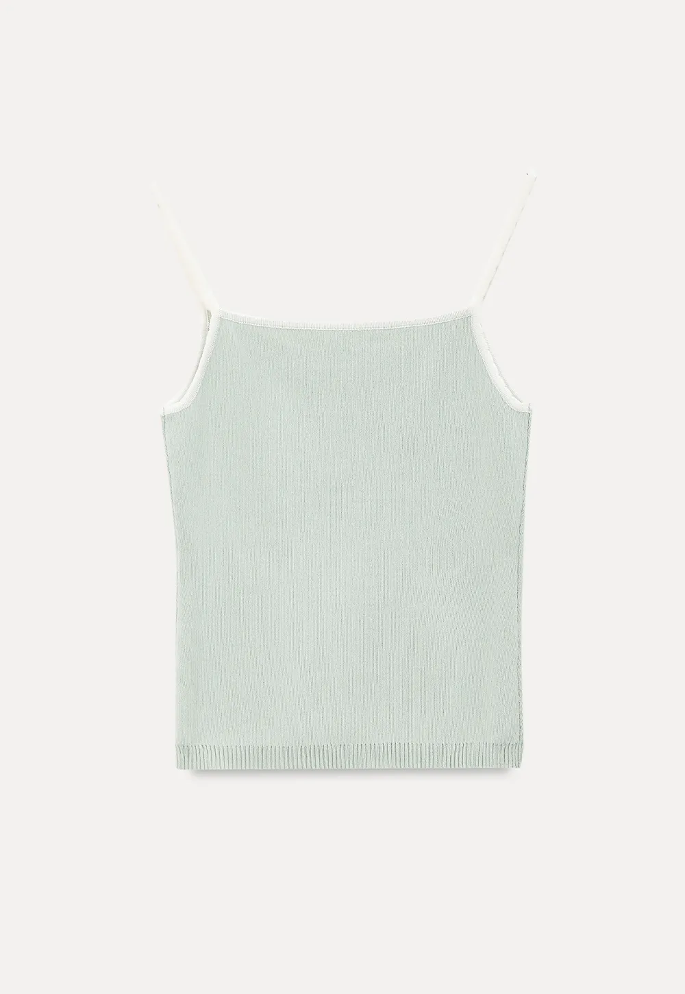 Ribbed Knit Square Neck Tank Top