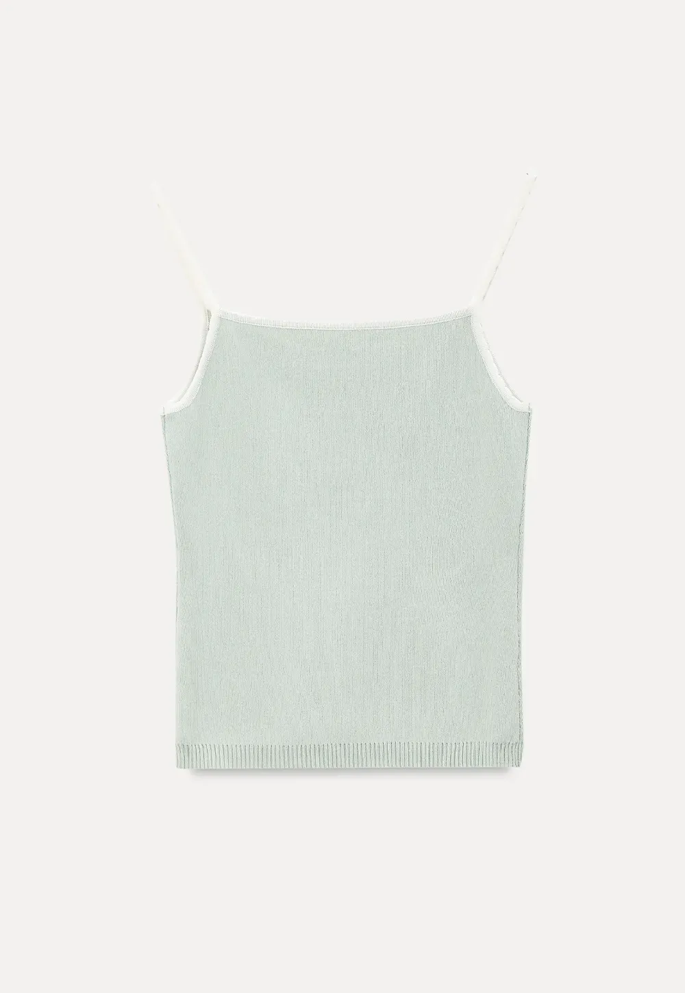 Ribbed Knit Square Neck Tank Top