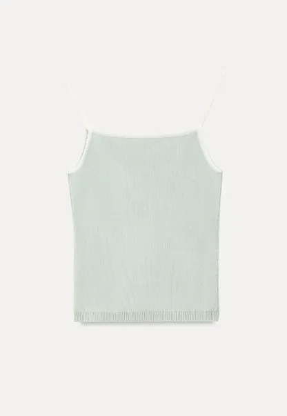 Ribbed Knit Square Neck Tank Top