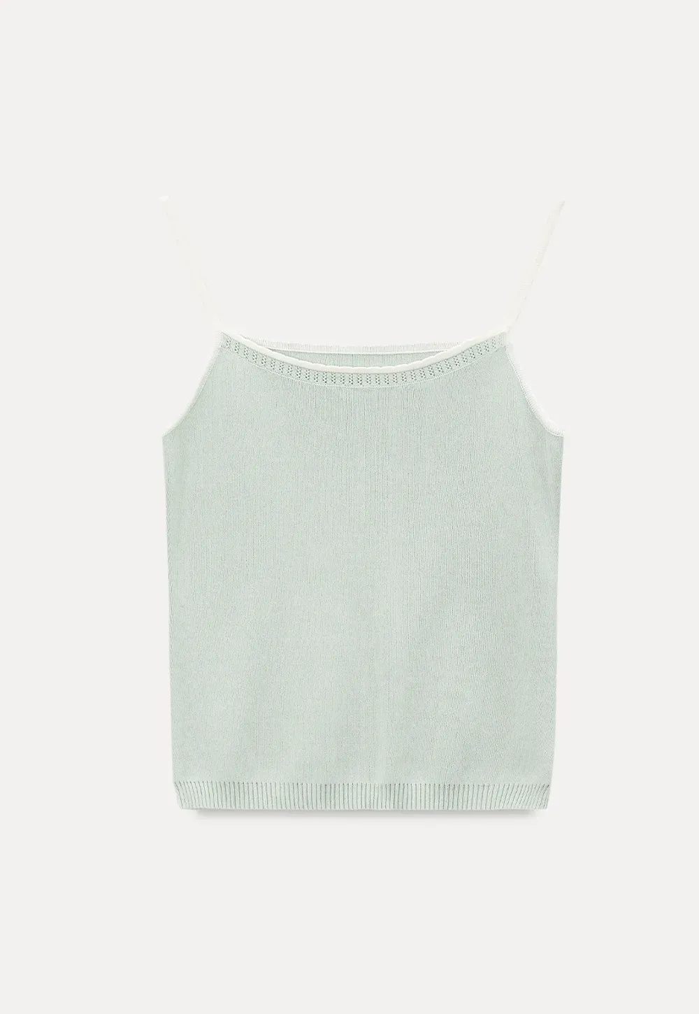Ribbed Knit Square Neck Tank Top
