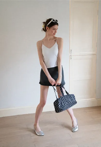 V Neck Cropped Spaghetti Strap Tank Top