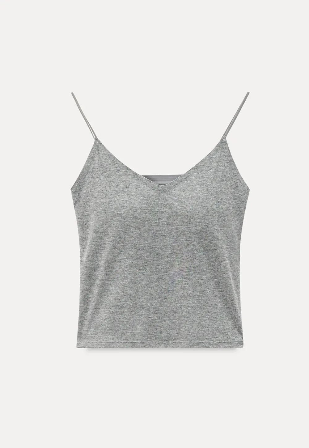 V Neck Cropped Spaghetti Strap Tank Top