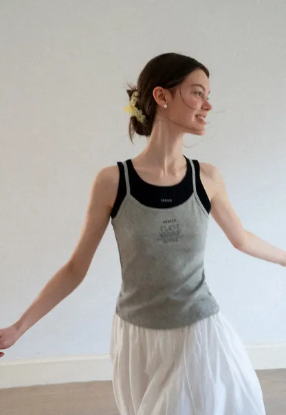 Contrast Trim Layered Tank Top