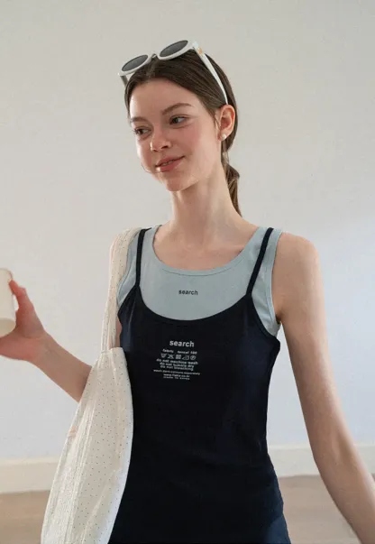 Contrast Trim Layered Tank Top