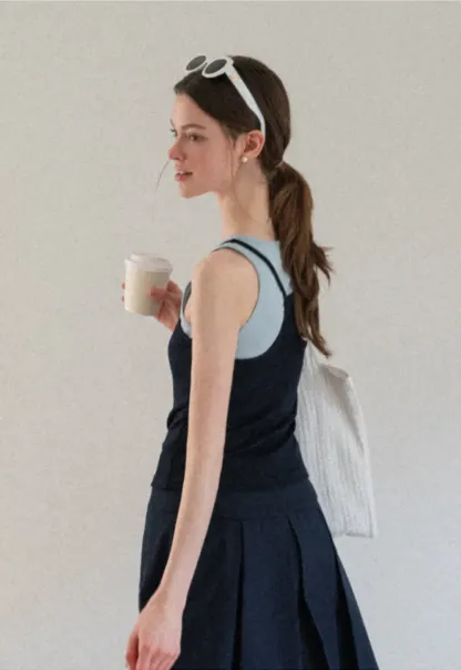 Contrast Trim Layered Tank Top