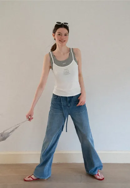 Contrast Trim Layered Tank Top