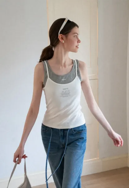 Contrast Trim Layered Tank Top