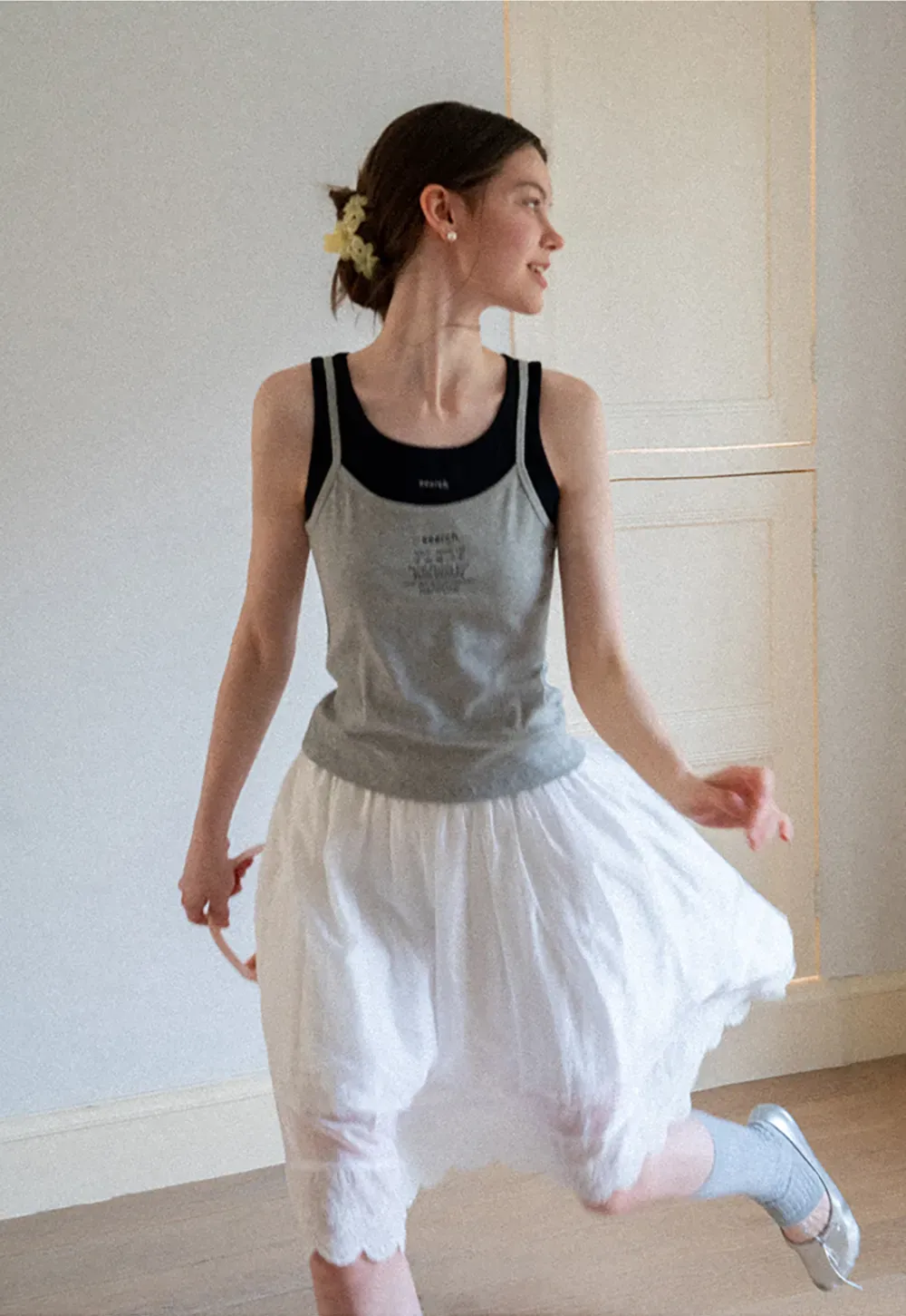 Contrast Trim Layered Tank Top