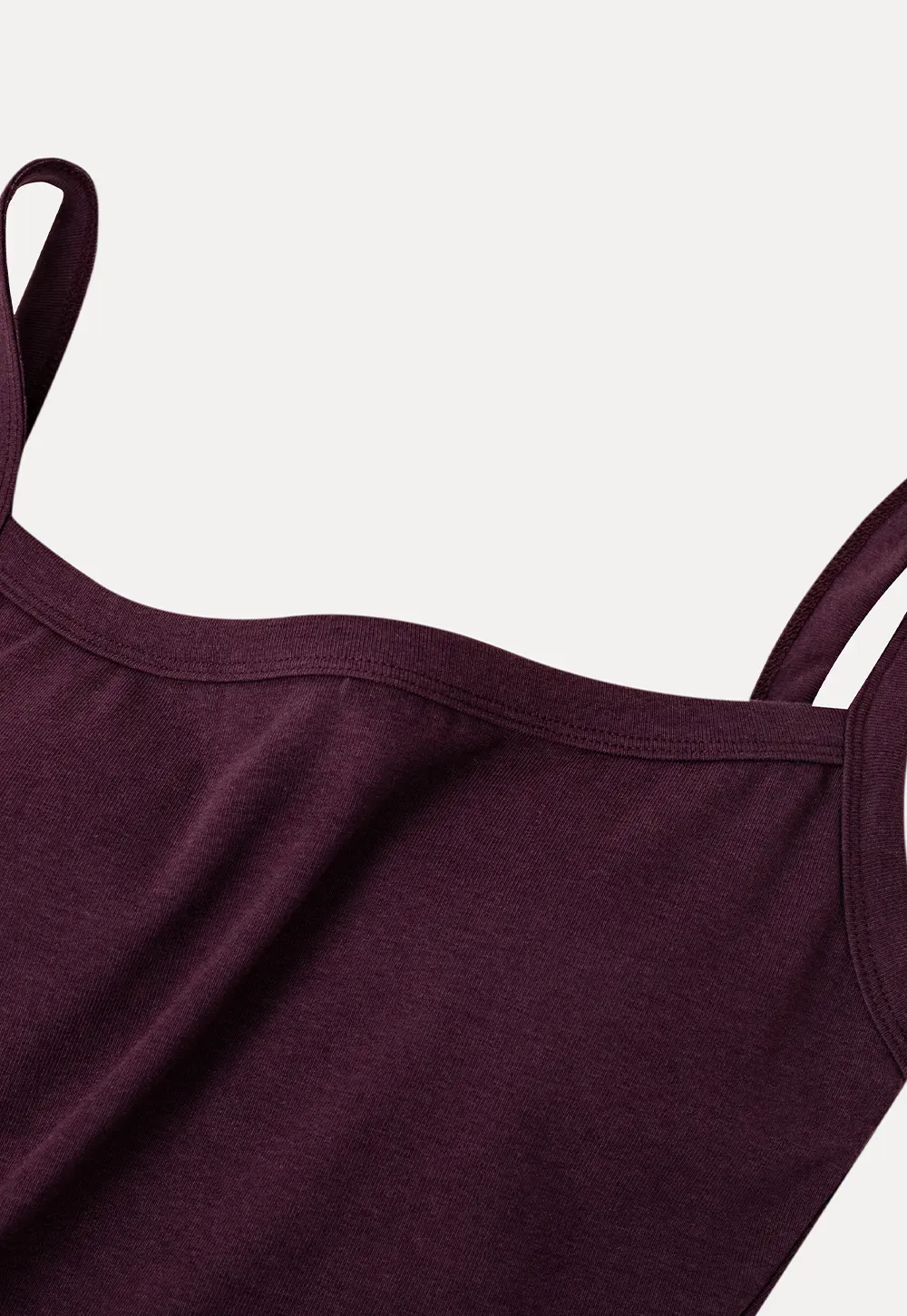 Cropped Square Neck Ribbed Knit Tank Top