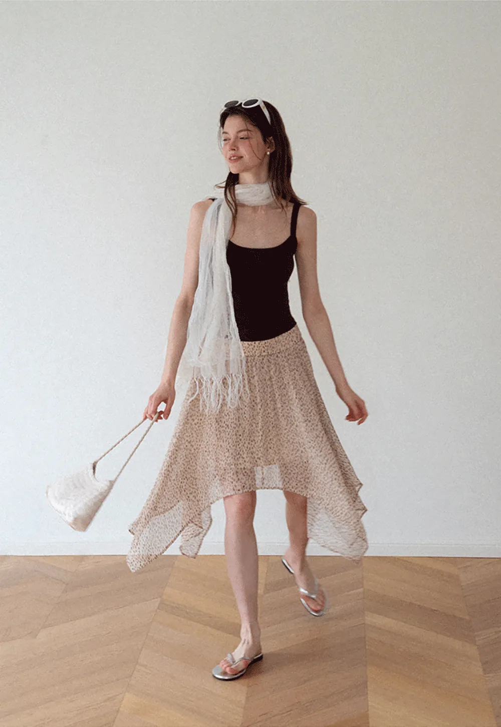 Cropped Square Neck Ribbed Knit Tank Top