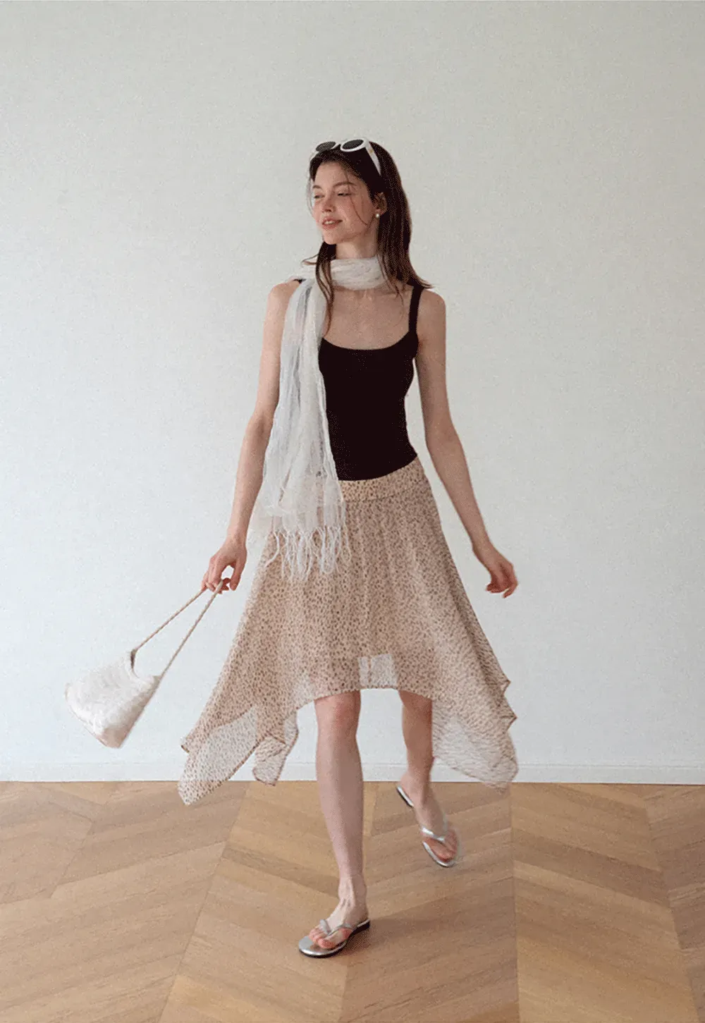 Cropped Square Neck Ribbed Knit Tank Top