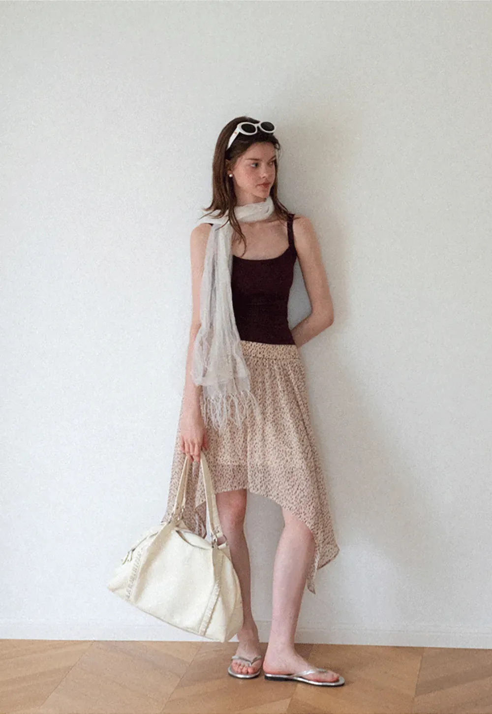 Cropped Square Neck Ribbed Knit Tank Top