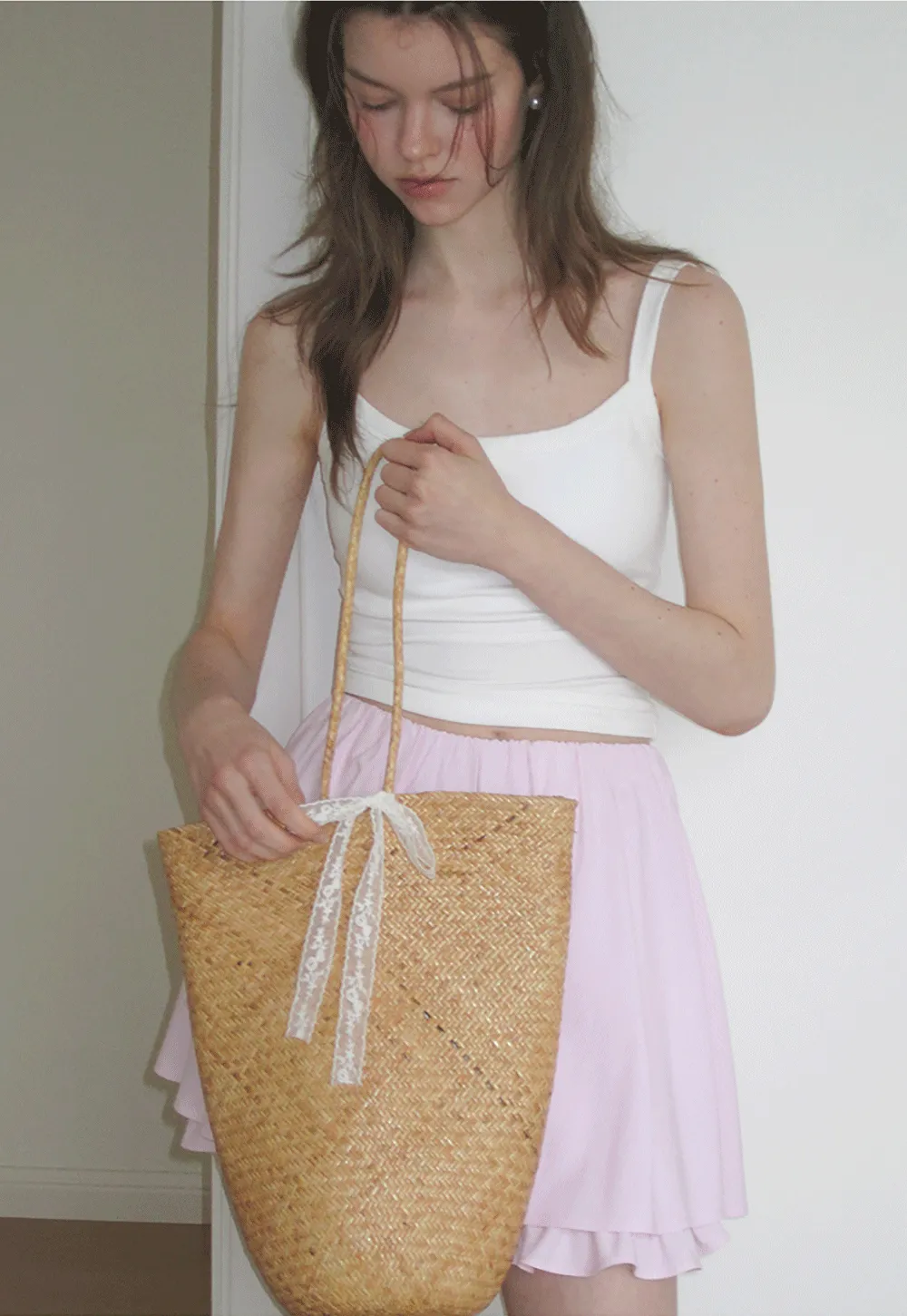 Cropped Square Neck Ribbed Knit Tank Top