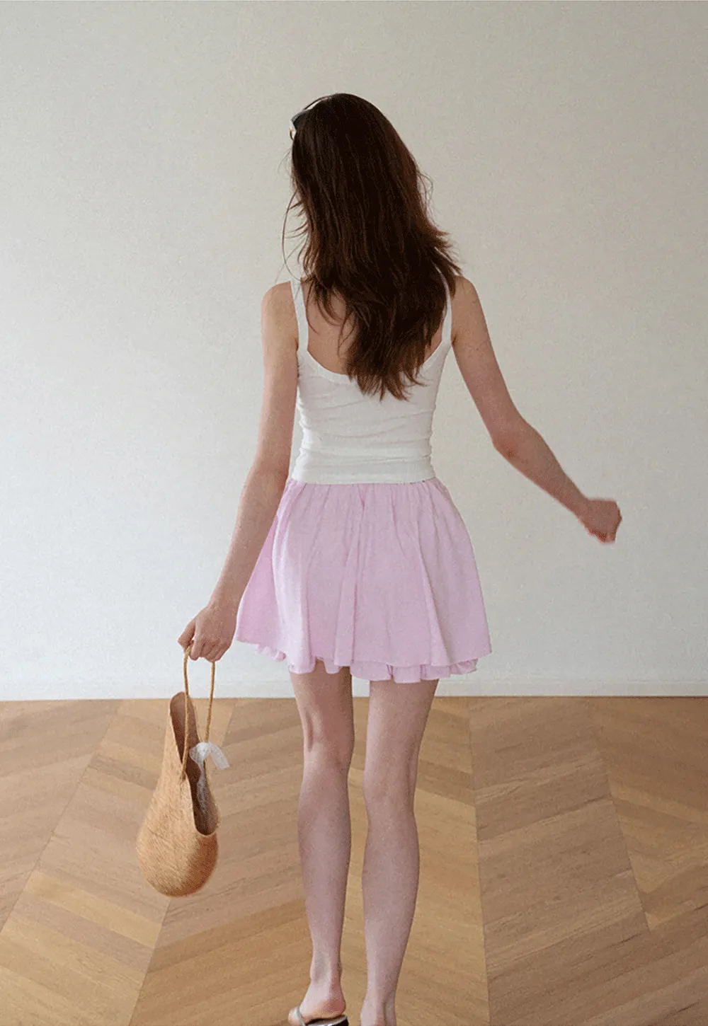 Cropped Square Neck Ribbed Knit Tank Top