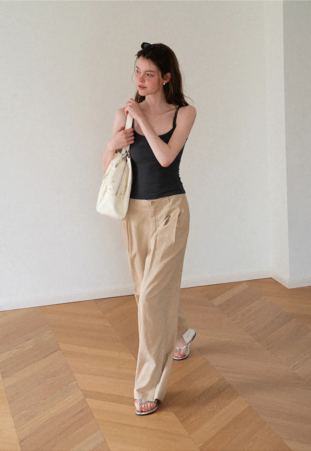 Cropped Square Neck Ribbed Knit Tank Top