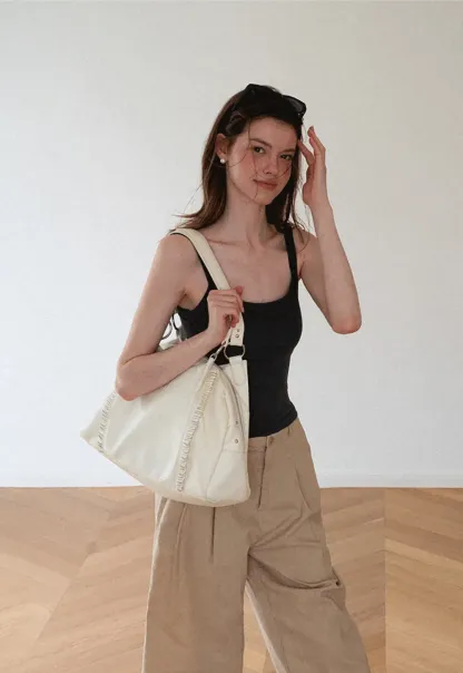 Cropped Square Neck Ribbed Knit Tank Top
