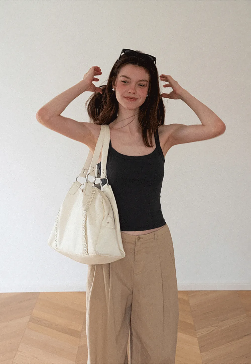 Cropped Square Neck Ribbed Knit Tank Top