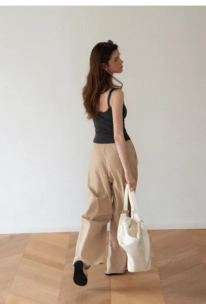 Cropped Square Neck Ribbed Knit Tank Top