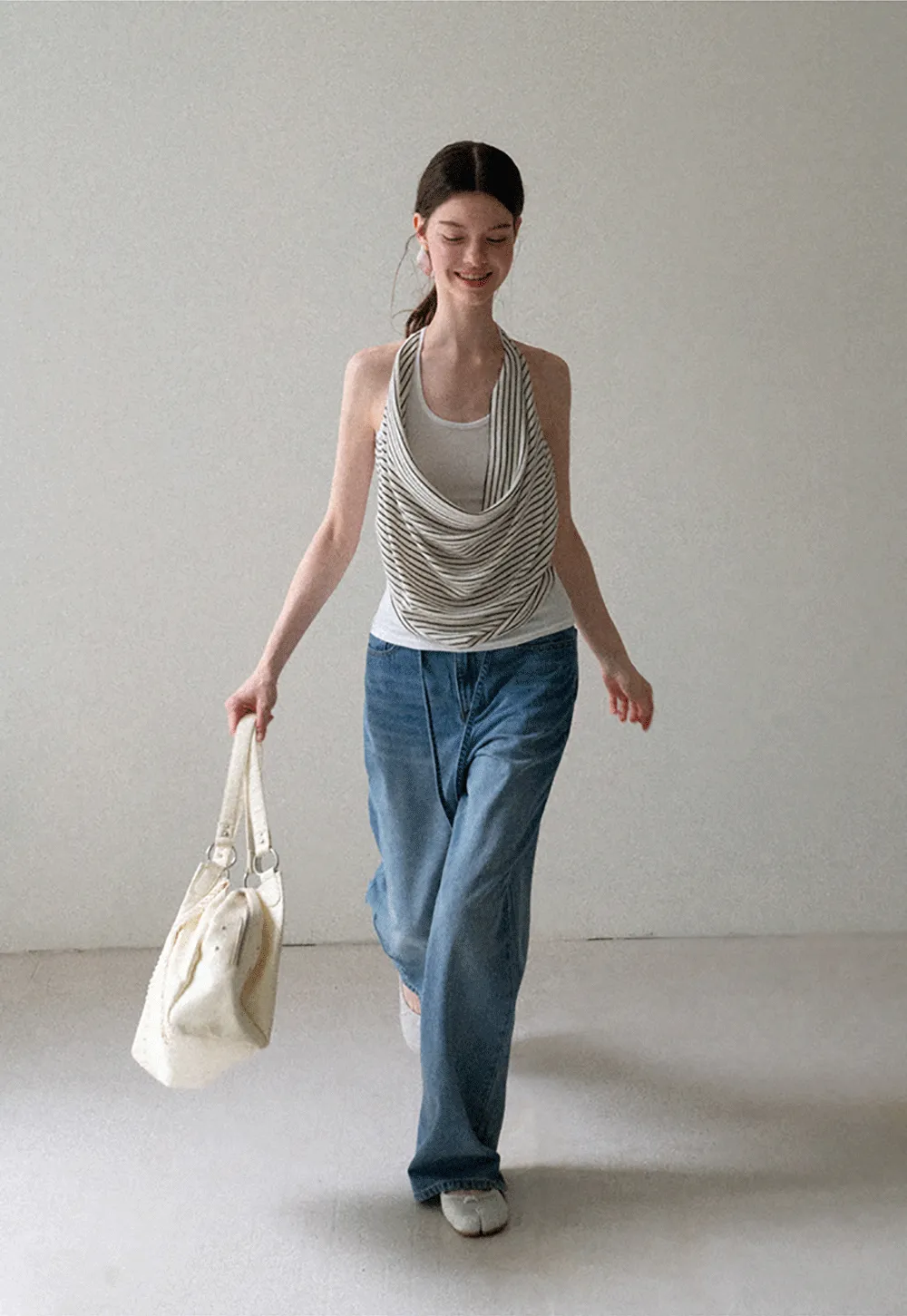 Draped Cowl Neck Sleeveless Top