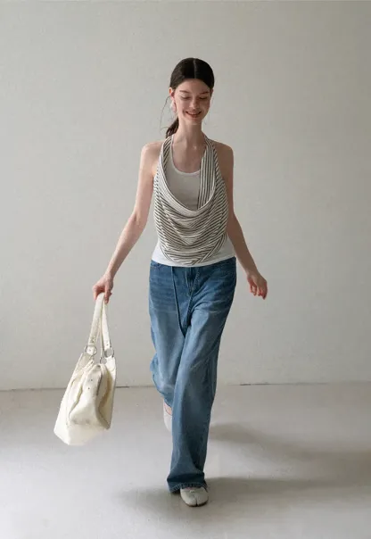 Draped Cowl Neck Sleeveless Top